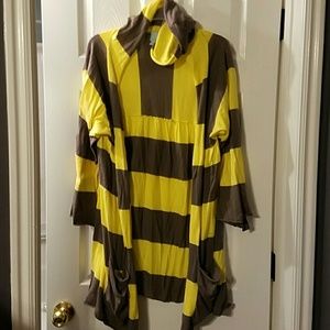 Darling striped cardigan hooded sweater